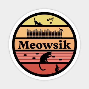 Retro Meowsik-Cat and Music lovers- Magnet